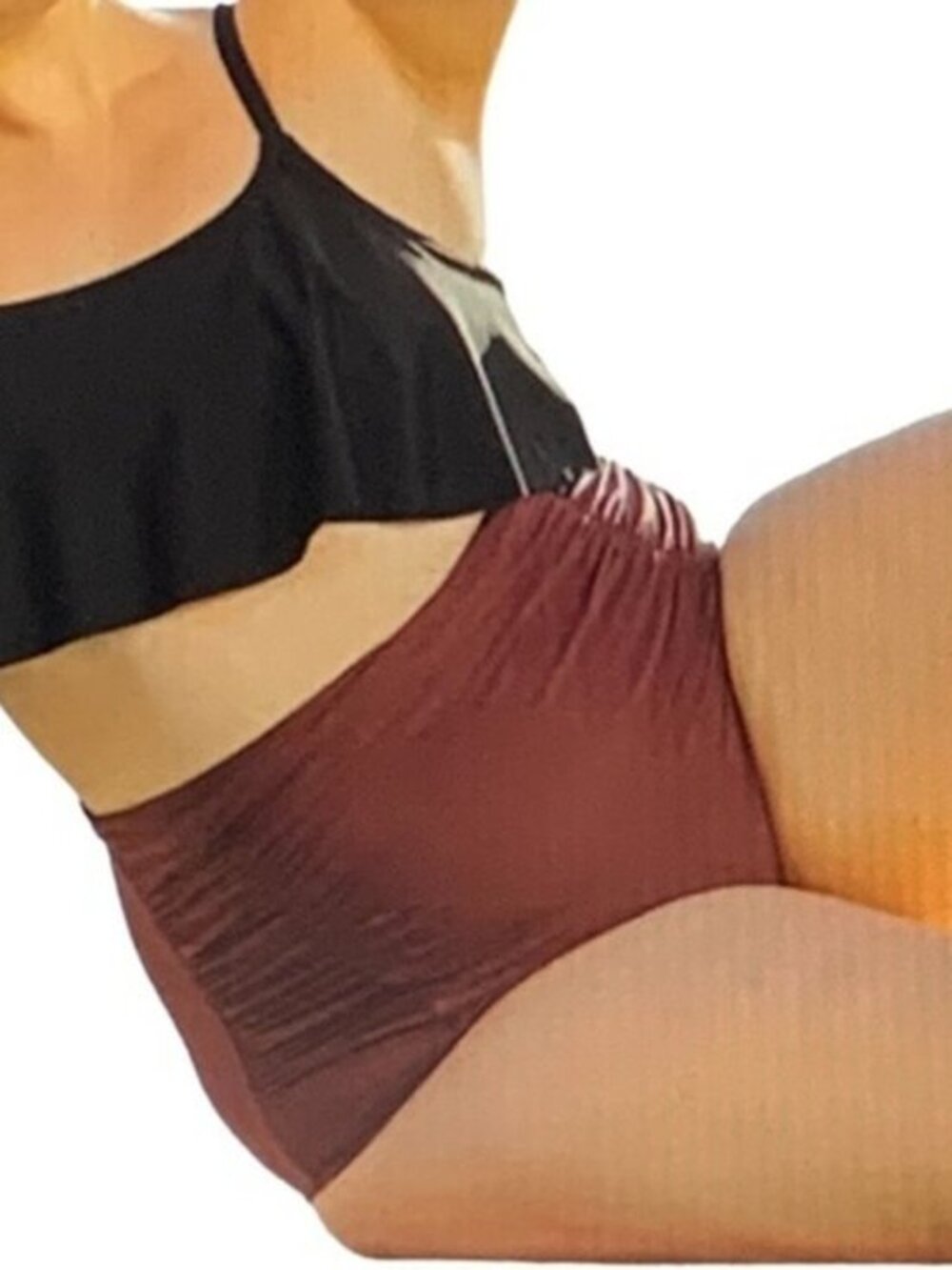 Shapermint Essentials High-Waisted Ruched Bottom Maroon Size Small NWT #5168